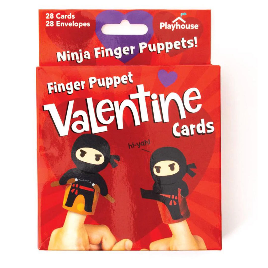 Valentine Cards Set - Ninja Finger Puppet