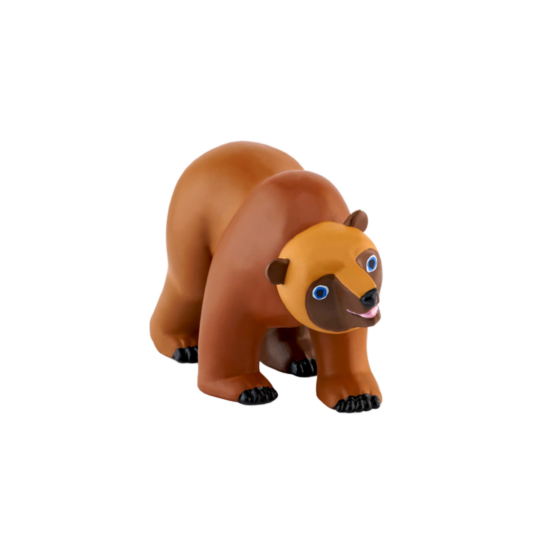 A brown bear-shaped Tonie toy with a happy facial expression.