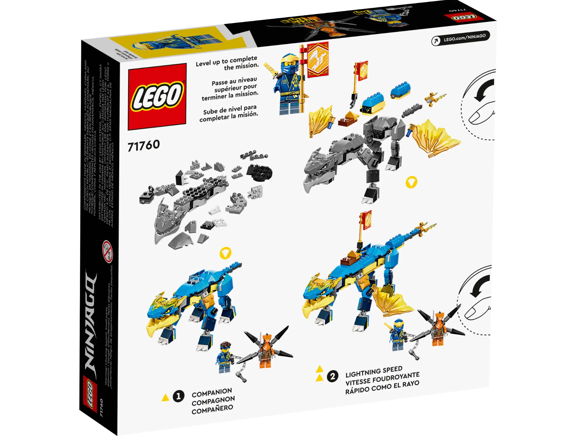 LEGO NINJAGO Jay’s Thunder Dragon EVO & Snake Toy (71760)