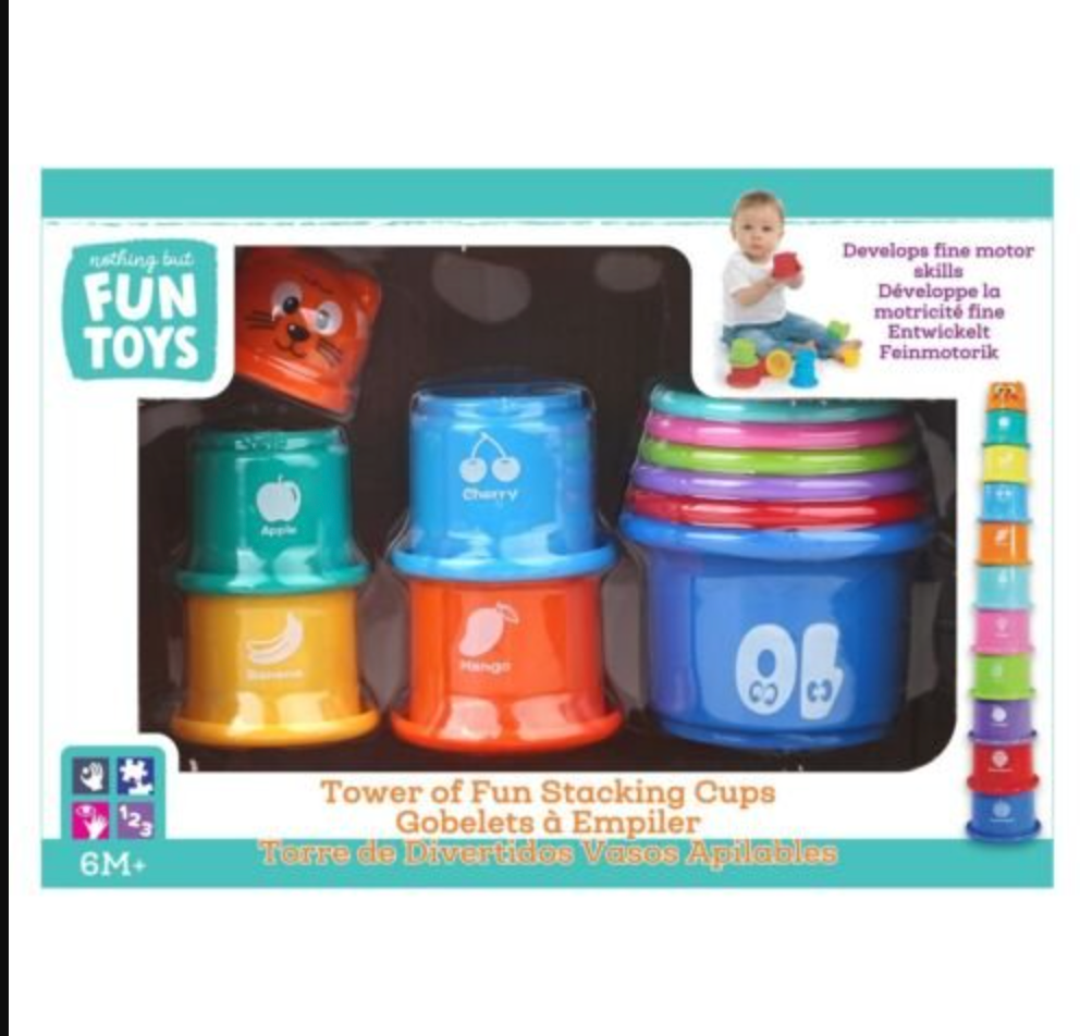 Nothing But Fun Toys Tower of Fun Stacking Cups - 10 Pieces