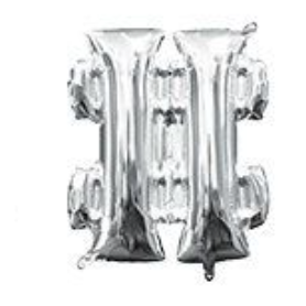 Mini Letter Silver 14 inch letter & Symbol Balloons (AIR FILL ONLY!)