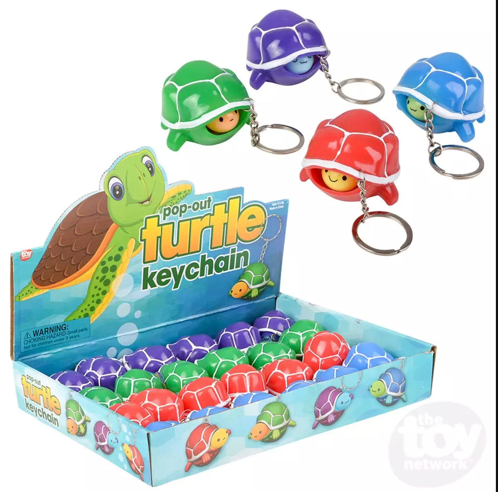 2" Pop Out Turtle Keychain-assorted colors - 1 per order