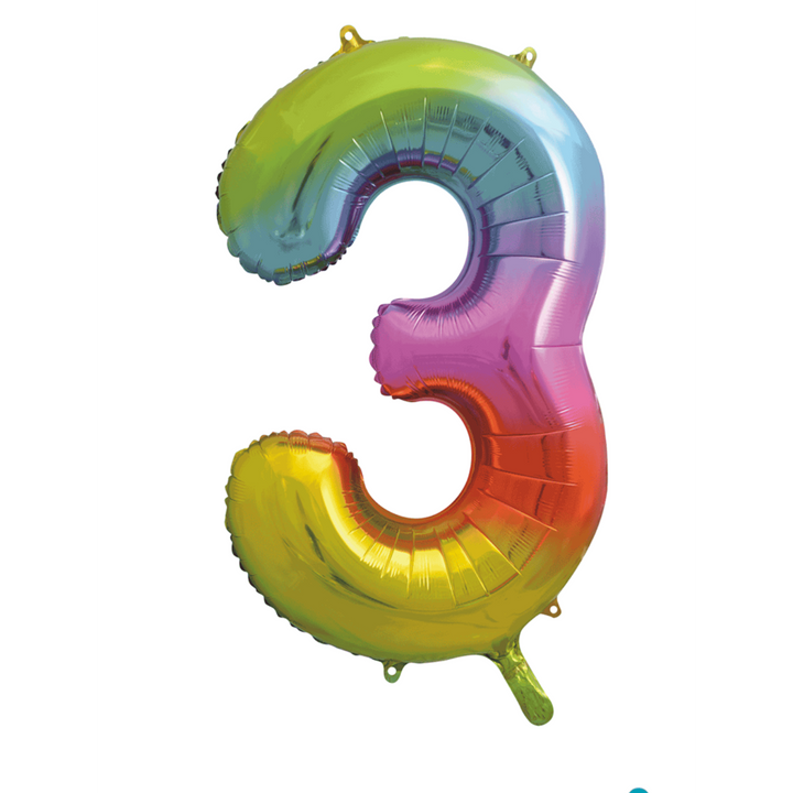 Number Balloons  34"- Rainbow