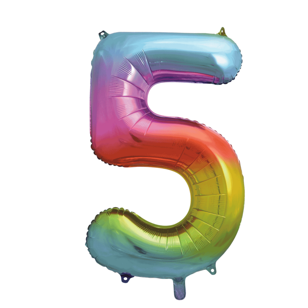 Number Balloons  34"- Rainbow
