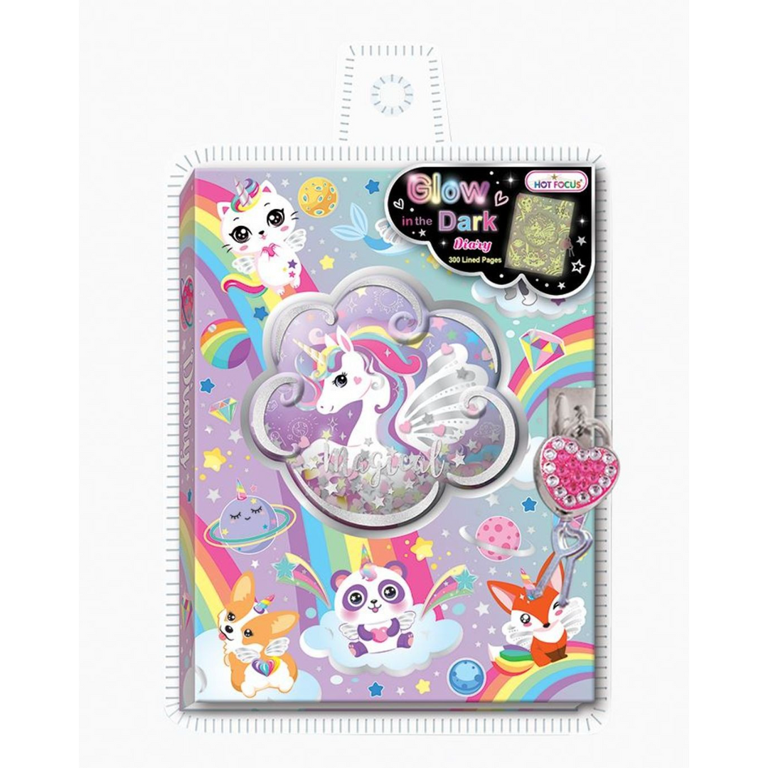 Hot Focus Glow in the Dark Diary with Lock &amp; Key