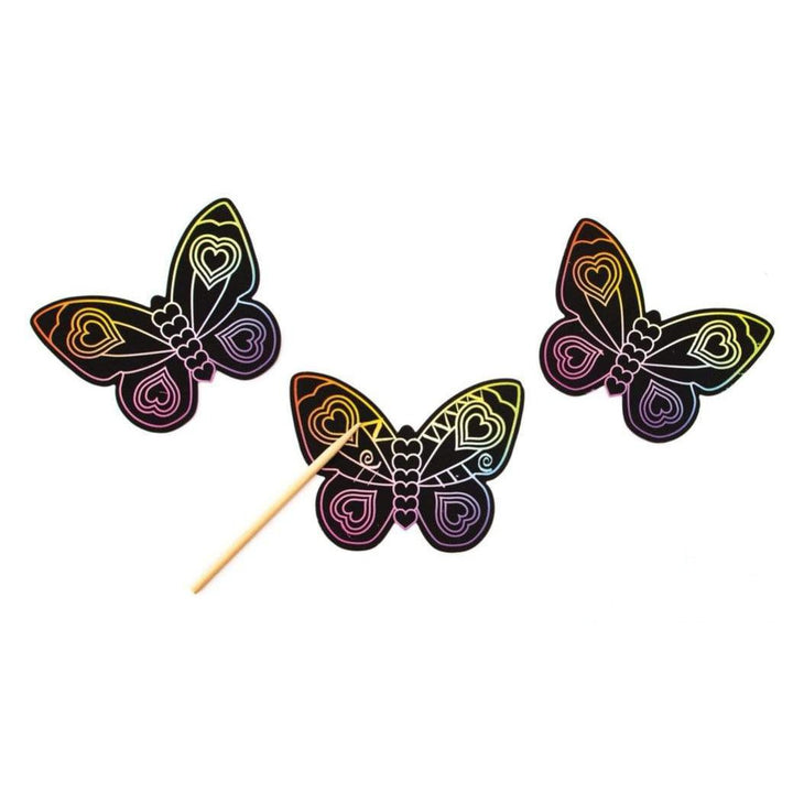 Butterfly Scratch Art Valentine Cards Set