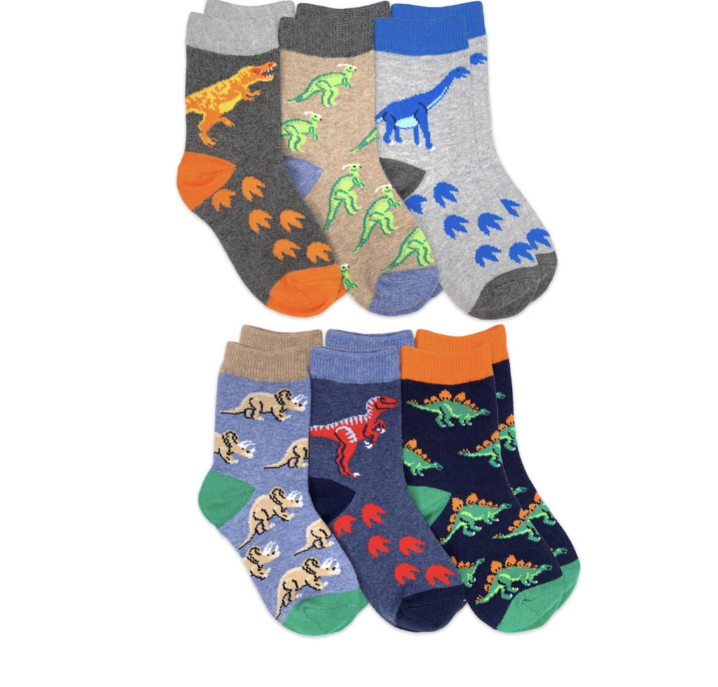 Jefferies Dinosaur Pattern Crew Socks