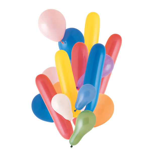 Unique Assorted Latex Balloons Value Pak, 100 grams Assortment Shape And Sizes