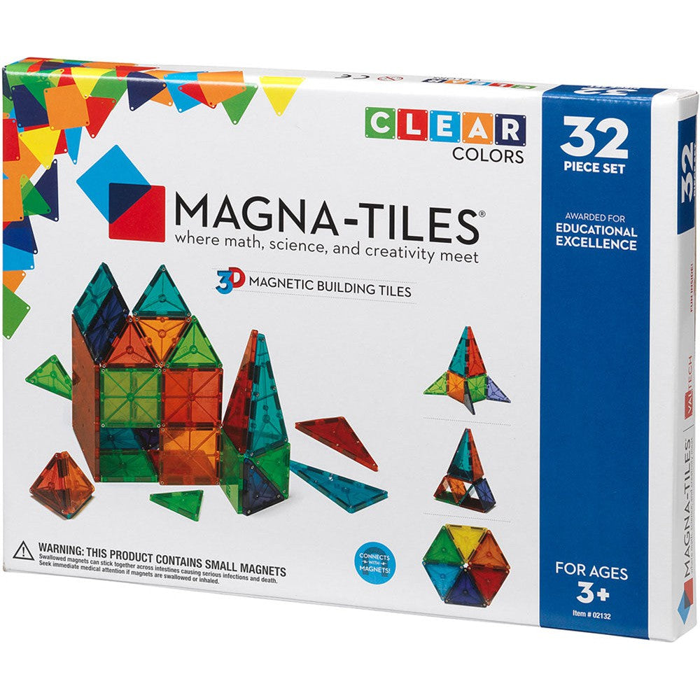 Magna-Tiles® Clear Colors 32 Piece Set