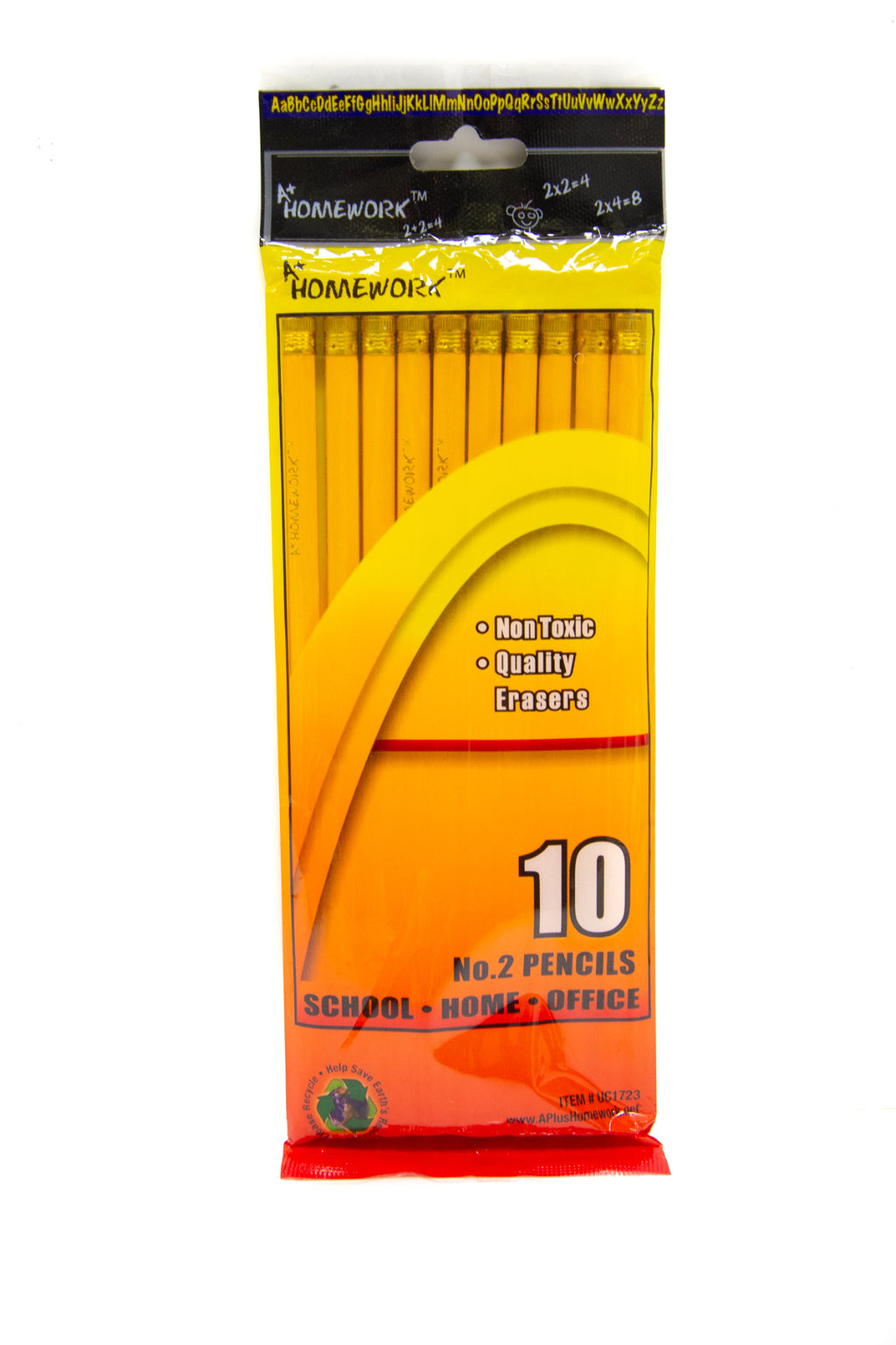 A+ Homework #2 Pencils - 10 count, Yellow, High Quality