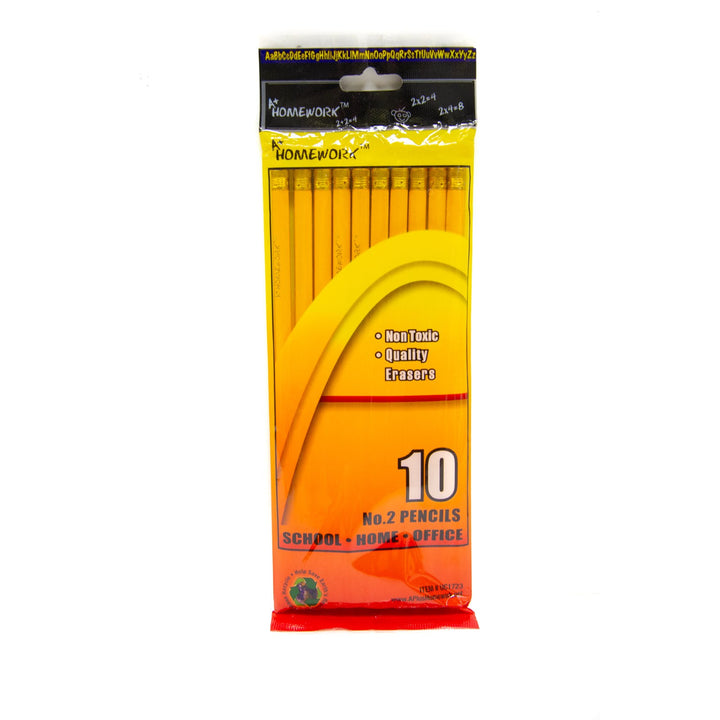 A+ Homework #2 Pencils - 10 count, Yellow, High Quality