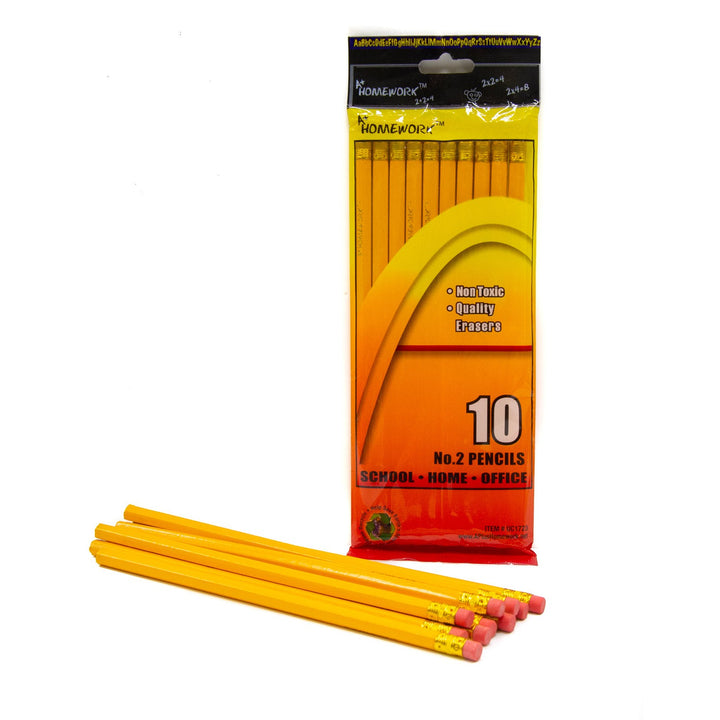 A+ Homework #2 Pencils - 10 count, Yellow, High Quality