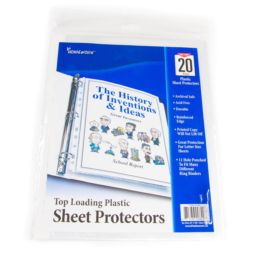 Clear Sheet Protectors- Top Loading 8.5" x 11"