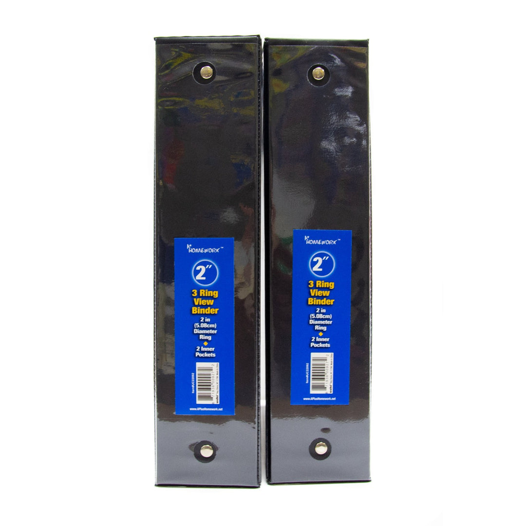 A+ Homework 2" 3-Ring Binder - Black, 2 Inside Pockets, View Cover